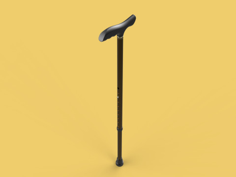 ADJUSTABLE WALKING AIDS ELDERLY SENIOR STICK CANE TREKKING POLE 3D Model