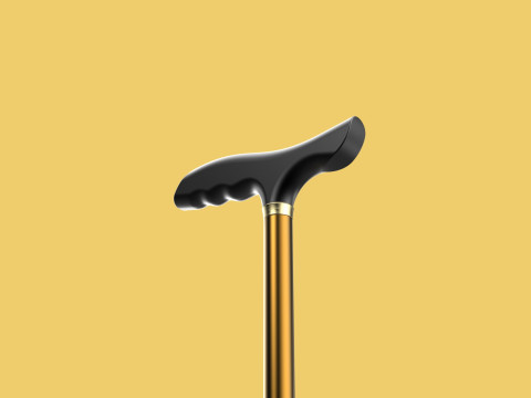 ADJUSTABLE WALKING AIDS ELDERLY SENIOR STICK CANE TREKKING POLE 3D Model