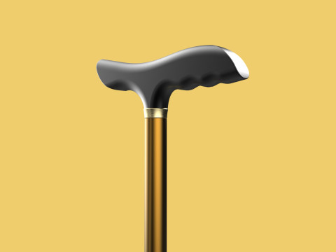 ADJUSTABLE WALKING AIDS ELDERLY SENIOR STICK CANE TREKKING POLE 3D Model
