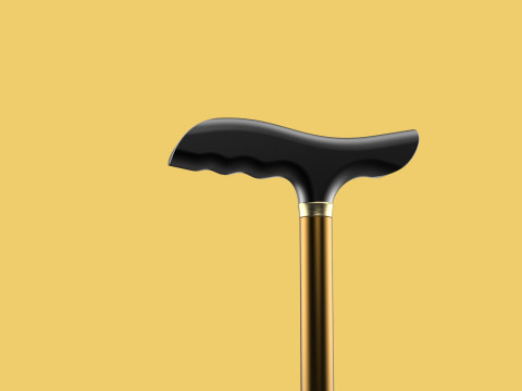 ADJUSTABLE WALKING AIDS ELDERLY SENIOR STICK CANE TREKKING POLE 3D Model