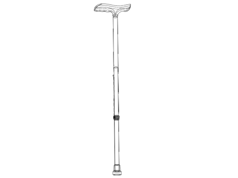 ADJUSTABLE WALKING AIDS ELDERLY SENIOR STICK CANE TREKKING POLE 3D Model