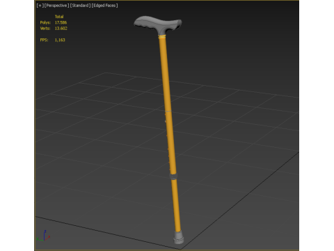 ADJUSTABLE WALKING AIDS ELDERLY SENIOR STICK CANE TREKKING POLE 3D Model