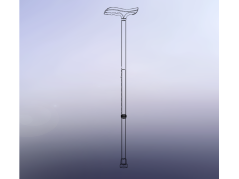 RETRACTABLE WALKING AID ELDERLY ADULT STICK CANE POLE GAIT STAND Model 3D