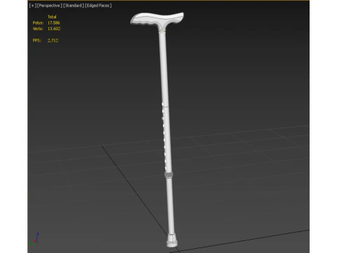 AUX&Iacute;LIO DE CAMINHADA RETR&Aacute;TIL IDOSOS ADULTOS VARA CANA POLE GAIT STAND Modelo 3D