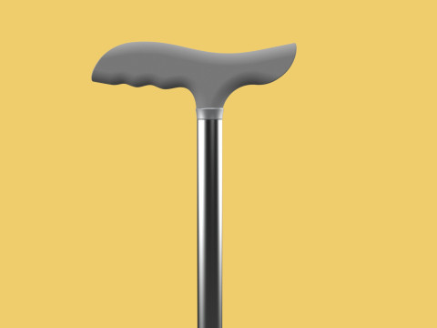 QUADRIPOD WALKING AID ELDERLY STICK CANE POLE QUAD FOOT 4 LEG Modèle 3D