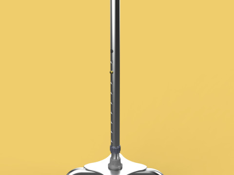QUADRIPOD WALKING AID ELDERLY STICK CANE POLE QUAD FOOT 4 LEG Modèle 3D