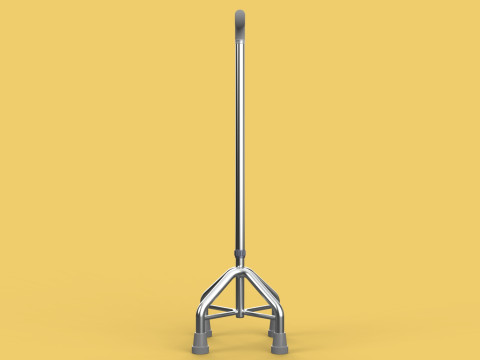 WALKING CANE QUADRIPOD AID ELDERLY STICK POLE QUAD FEET 4 LEG 3D 모델