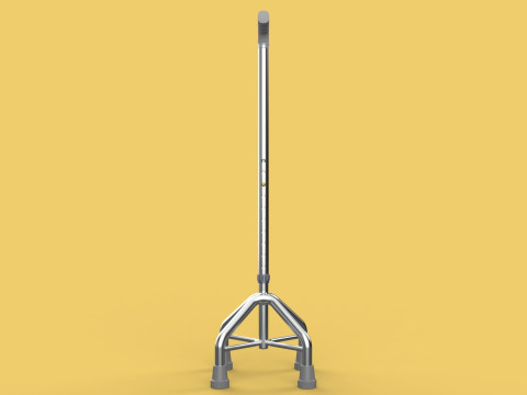 WALKING CANE QUADRIPOD AID ELDERLY STICK POLE QUAD FEET 4 LEG 3D 모델
