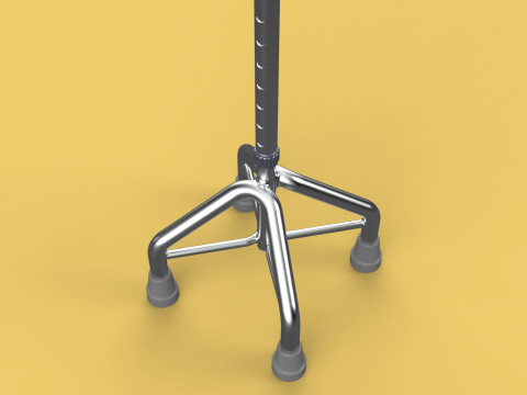 WALKING CANE QUADRIPOD AID ELDERLY STICK POLE QUAD FEET 4 LEG 3D 모델