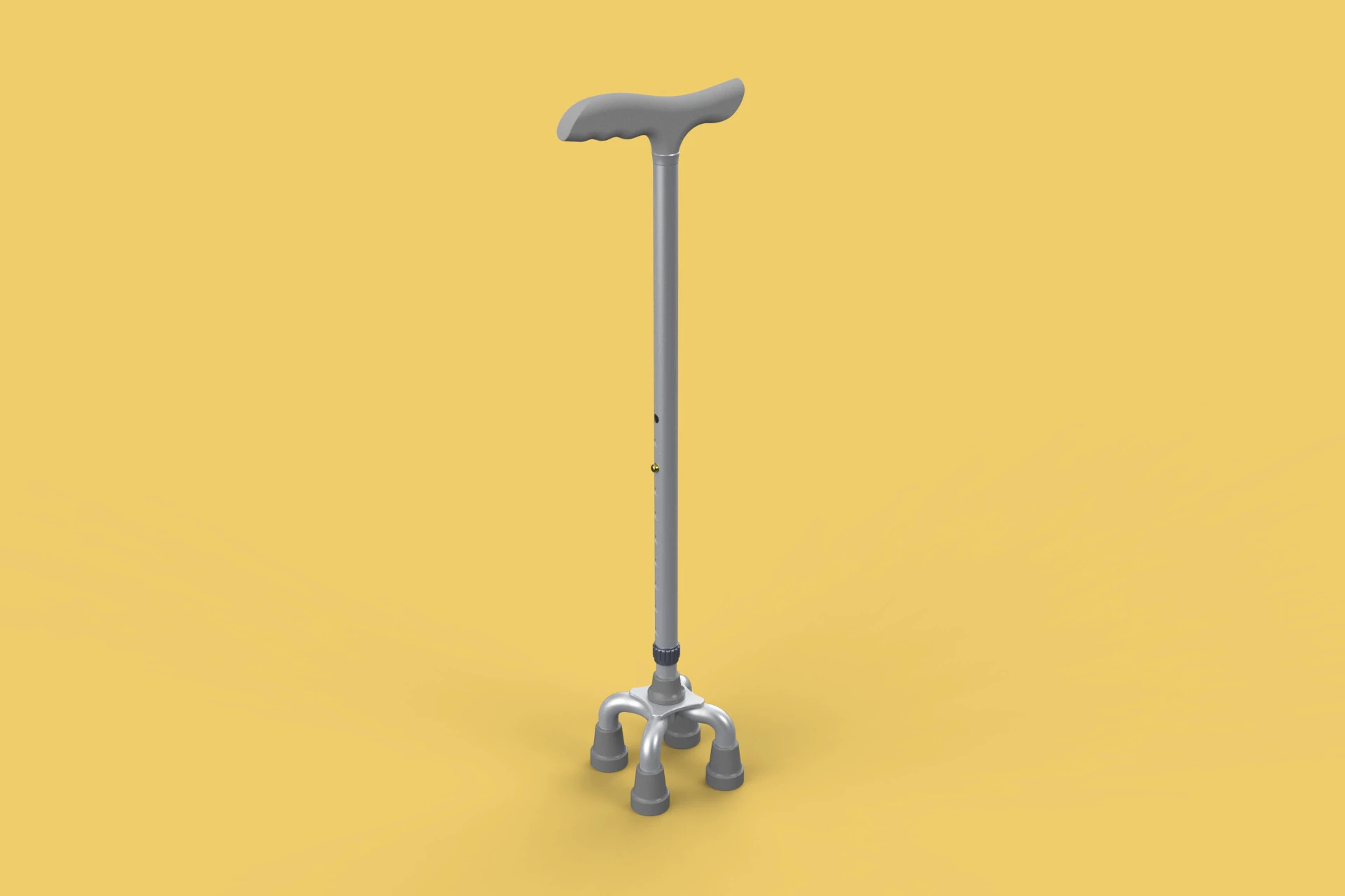 QUAD WALKING CANE QUADRIPOD AID ELDERLY STICK POLE FEET FOUR LEG 3D Model .c4d .max .obj .3ds .fbx .stl .blend