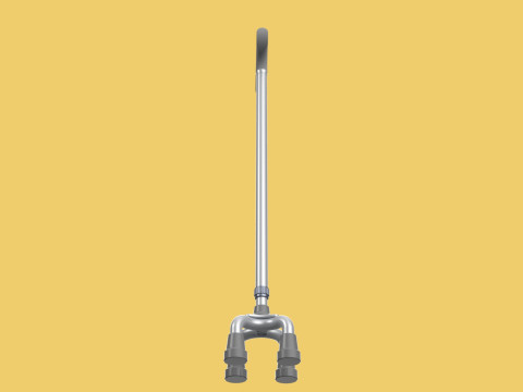 QUAD WALKING CANE QUADRIPOD AID ELDERLY STICK POLE FEET FOUR LEG Modello 3D