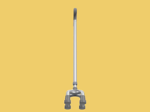 QUAD WALKING CANE QUADRIPOD AID ELDERLY STICK POLE FEET FOUR LEG 3D Model