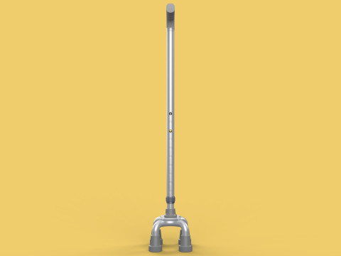 QUAD WALKING CANE QUADRIPOD AID ELDERLY STICK POLE FEET FOUR LEG Modello 3D