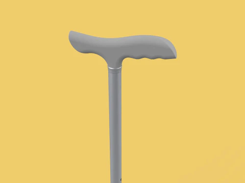 QUAD WALKING CANE QUADRIPOD AID ELDERLY STICK POLE FEET FOUR LEG 3D Model