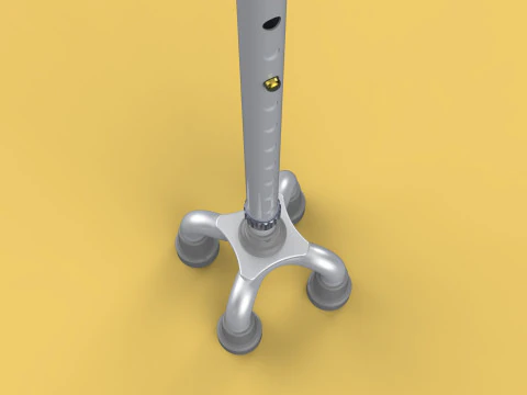 QUAD WALKING CANE QUADRIPOD AID ELDERLY STICK POLE FEET FOUR LEG 3D Model