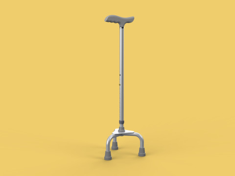 TRIPOD WALKING CANE AID ELDERLY STICK POLE GAIT 3 FEET LEG FOOT 3Dモデル
