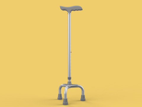 TRIPOD WALKING CANE AID ELDERLY STICK POLE GAIT 3 FEET LEG FOOT Modelo 3D