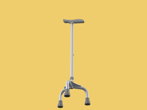 TRIPOD WALKING CANE AID ELDERLY STICK POLE GAIT 3 FEET LEG FOOT Modelo 3D