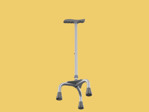TRIPOD WALKING CANE AID ELDERLY STICK POLE GAIT 3 FEET LEG FOOT Modelo 3D
