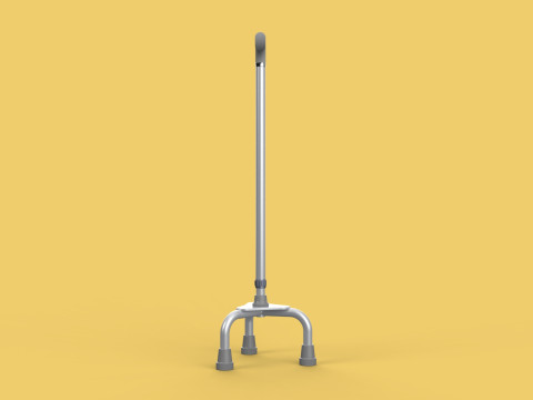 TRIPOD WALKING CANE AID ELDERLY STICK POLE GAIT 3 FEET LEG FOOT Modelo 3D