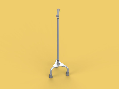 TRIPOD WALKING CANE AID ELDERLY STICK POLE GAIT 3 FEET LEG FOOT Modelo 3D