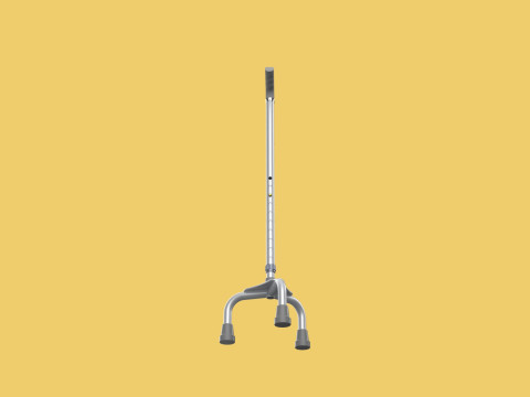 TRIPOD WALKING CANE AID ELDERLY STICK POLE GAIT 3 FEET LEG FOOT Modelo 3D