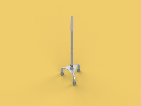 TRIPOD WALKING CANE AID ELDERLY STICK POLE GAIT 3 FEET LEG FOOT Modelo 3D