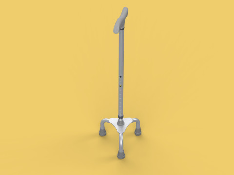 TRIPOD WALKING CANE AID ELDERLY STICK POLE GAIT 3 FEET LEG FOOT Modelo 3D