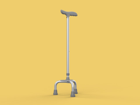 TRIPOD WALKING CANE AID ELDERLY STICK POLE GAIT 3 FEET LEG FOOT Modelo 3D