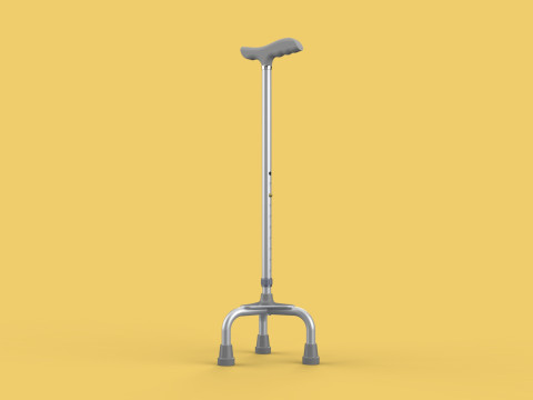 TRIPOD WALKING CANE AID ELDERLY STICK POLE GAIT 3 FEET LEG FOOT Modelo 3D