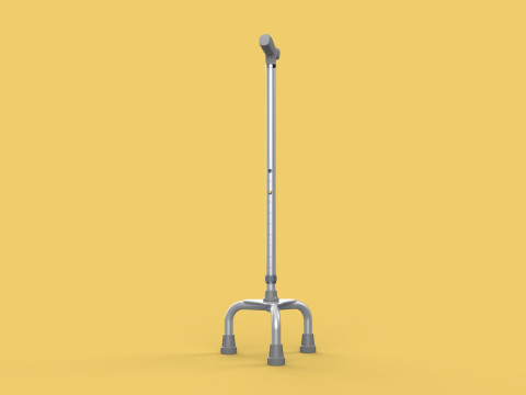 TRIPOD WALKING CANE AID ELDERLY STICK POLE GAIT 3 FEET LEG FOOT Modelo 3D