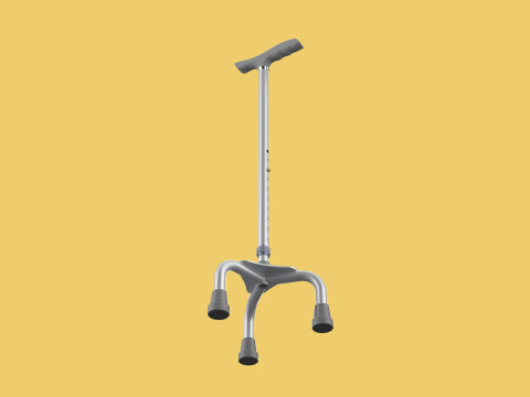 TRIPOD WALKING CANE AID ELDERLY STICK POLE GAIT 3 FEET LEG FOOT Modelo 3D