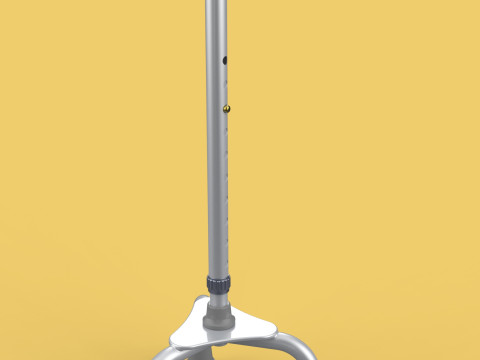 TRIPOD WALKING CANE AID ELDERLY STICK POLE GAIT 3 FEET LEG FOOT Modelo 3D