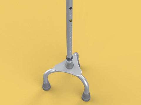 TRIPOD WALKING CANE AID ELDERLY STICK POLE GAIT 3 FEET LEG FOOT Modelo 3D
