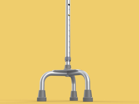 TRIPOD WALKING CANE AID ELDERLY STICK POLE GAIT 3 FEET LEG FOOT Modelo 3D