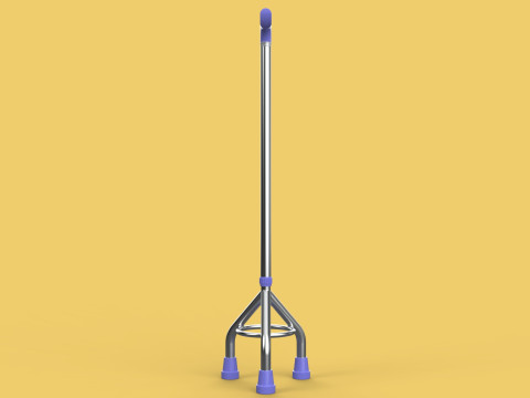 ELDERLY TRIPOD WALKING CANE AID SENIOR STICK POLE GAIT THREE LEG Modello 3D