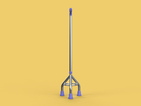 ELDERLY TRIPOD WALKING CANE AID SENIOR STICK POLE GAIT THREE LEG Modello 3D
