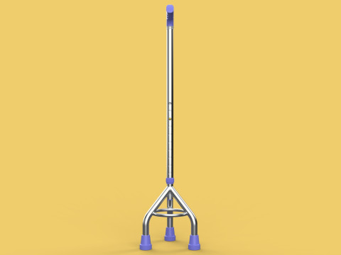 ELDERLY TRIPOD WALKING CANE AID SENIOR STICK POLE GAIT THREE LEG Modello 3D