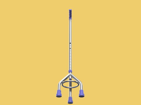 ELDERLY TRIPOD WALKING CANE AID SENIOR STICK POLE GAIT THREE LEG Modello 3D
