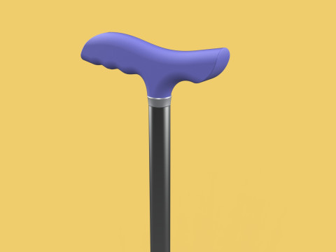 ELDERLY TRIPOD WALKING CANE AID SENIOR STICK POLE GAIT THREE LEG Modello 3D