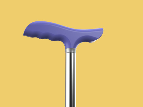 ELDERLY TRIPOD WALKING CANE AID SENIOR STICK POLE GAIT THREE LEG Modello 3D