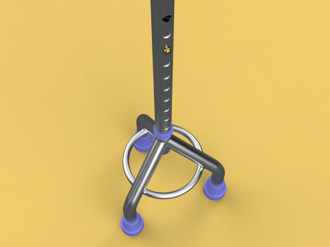 ELDERLY TRIPOD WALKING CANE AID SENIOR STICK POLE GAIT THREE LEG Modello 3D