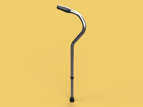 STANDARD WALKING CANE AIDS ELDERLY SENIOR STICK TREKKING POLE Modèle 3D