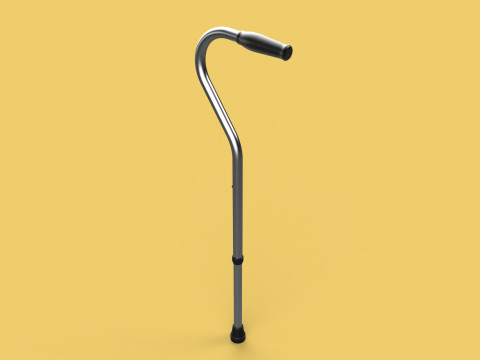 STANDARD WALKING CANE AIDS ELDERLY SENIOR STICK TREKKING POLE Modèle 3D