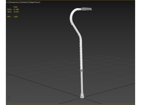 STANDARD WALKING CANE AIDS ELDERLY SENIOR STICK TREKKING POLE Modèle 3D