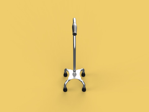 STANDARD QUADRIPOD WALKING CANE AID ELDERLY STICK POLE QUAD LEG 3Dモデル