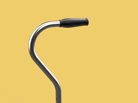 STANDARD QUADRIPOD WALKING CANE AID ELDERLY STICK POLE QUAD LEG 3D Model