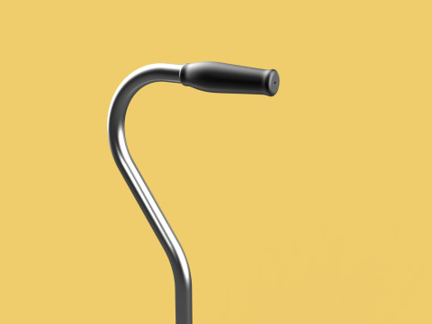 STANDARD QUADRIPOD WALKING CANE AID ELDERLY STICK POLE QUAD LEG 3Dモデル