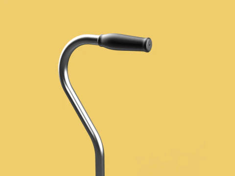 STANDARD QUADRIPOD WALKING CANE AID ELDERLY STICK POLE QUAD LEG 3D Model
