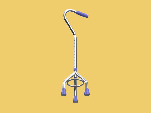 STANDARD TRIPOD WALKING CANE AID ELDERLY STICK POLE GAIT 3 LEG 3Dモデル